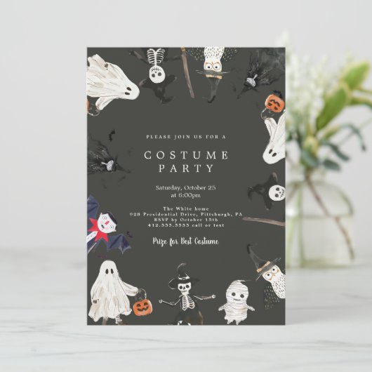 ハロウィーンの衣装パーティの招待状 招待状 (スタンド正面)