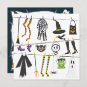 ハロウィーンの衣装パーティの招待状 招待状 (正面/裏面)