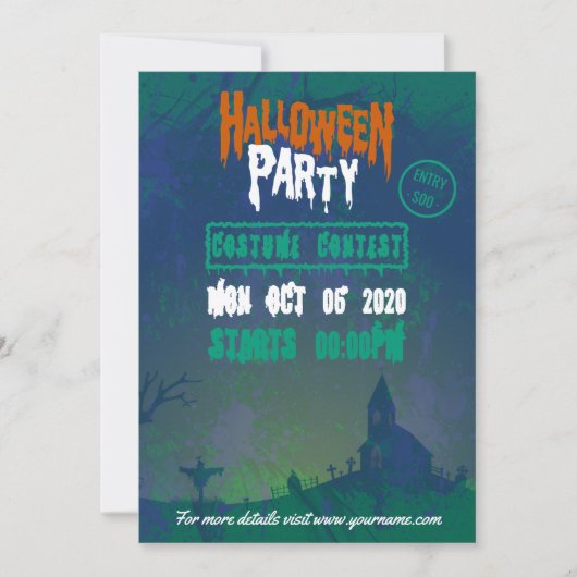 ハロウィーンの衣装パーティの招待状 招待状 (正面)