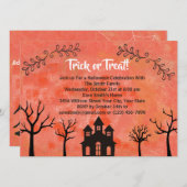 ハロウィーンの衣装パーティの招待状 招待状 (正面/裏面)