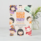 ハロウィーンの衣装パーティーキッズトリックトリート 招待状 (スタンド正面)