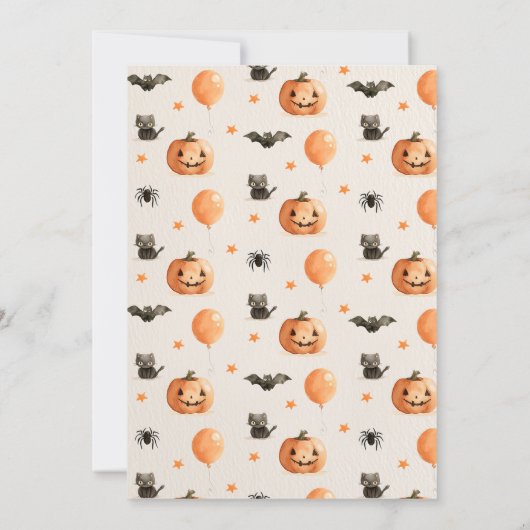 ハロウィーンの衣装パーティートリックトリート 招待状 (裏面)