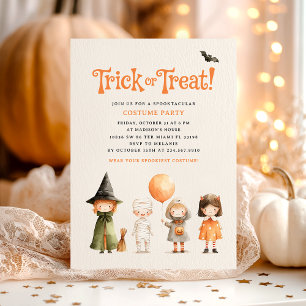 ハロウィーンの衣装パーティートリックトリート 招待状