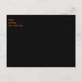 ハロウィーンの衣装パーティーブラックとオレンジ インビテーションポストカード (裏面)