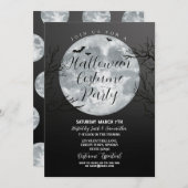 ハロウィーンの衣装パーティームーン怖い 招待状 (正面/裏面)