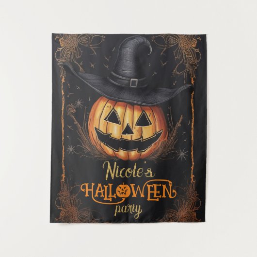 ハロウィーンの衣装パーティー不気味ウォールデコ タペストリー (正面)