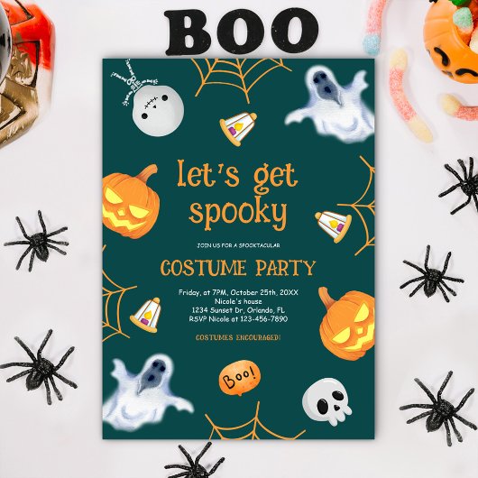 ハロウィーンの衣装パーティー不気味子 招待状