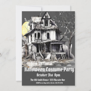 ハロウィーンの衣装パーティー幽霊のよく出るハウス 招待状