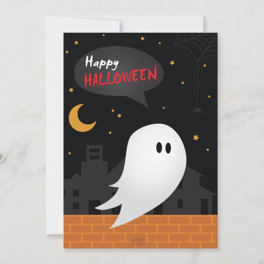 ハロウィーンの衣装パーティー幽霊タウン漫画の化け物 招待状 (正面)