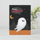 ハロウィーンの衣装パーティー幽霊タウン漫画の化け物 招待状 (スタンド正面)