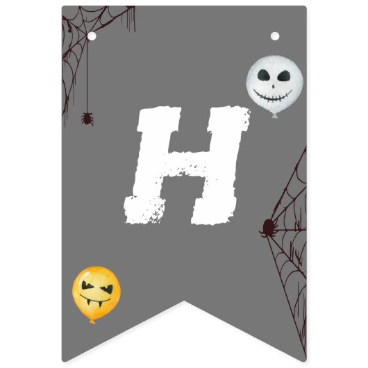 ハロウィーンの衣装パーティー水彩 バンティングフラッグ (第2の旗)