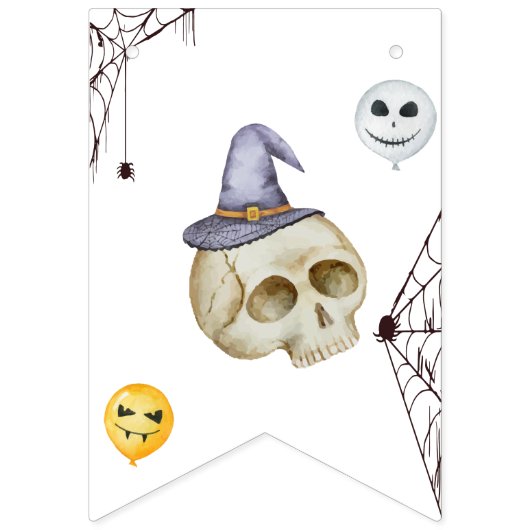 ハロウィーンの衣装パーティー水彩 バンティングフラッグ (第1の旗)