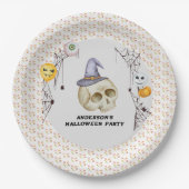ハロウィーンの衣装パーティー水彩 ペーパープレート (正面)