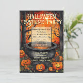 ハロウィーンの衣装パーティー水彩 招待状 (スタンド正面)