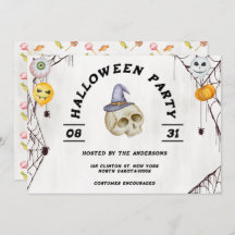 ハロウィーンの衣装パーティー水彩