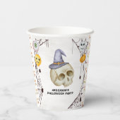 ハロウィーンの衣装パーティー水彩 紙コップ (裏面)