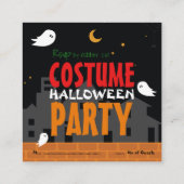 ハロウィーンの衣装パーティー漫画幽霊ブーrsvp エンクロージャーカード (裏面)
