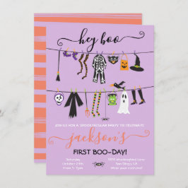 ハロウィーンの衣装パーティー物干し招待状 招待状