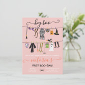 ハロウィーンの衣装パーティー物干し招待状 招待状 (スタンド正面)