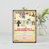 ハロウィーンの衣装パーティー物干し招待状 招待状 (スタンド正面)