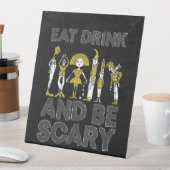 ハロウィーンの衣装パーティー食食べ品飲み物が怖い 台座サイン (インサイチュ)