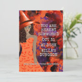 ハロウィーンの衣装パーティー魔女を召喚 招待状 (スタンド正面)