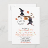 ハロウィーンの衣装パーティー インビテーションポストカード (正面/裏面)