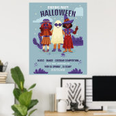 ハロウィーンの衣装パーティー、ハロウィンナイト ポスター (ホームオフィス)