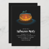 ハロウィーンの衣装パーティー。ハロウィーンのカボチャのちょうちんかぼちゃ 招待状 (正面/裏面)