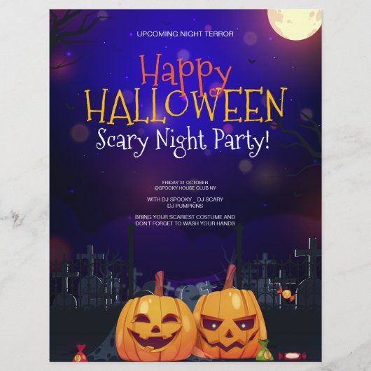 ハロウィーンの衣装パーティー、ハロウィーンの夜の恐怖 チラシ (正面)