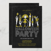 ハロウィーンの衣装パーティー 招待状 (正面/裏面)