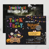 ハロウィーンの衣装パーティー 招待状 (正面/裏面)