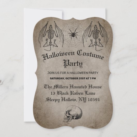 ハロウィーンの衣装パーティー 招待状 (正面)