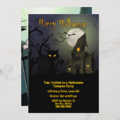 ハロウィーンの衣装パーティー 招待状 (正面/裏面)