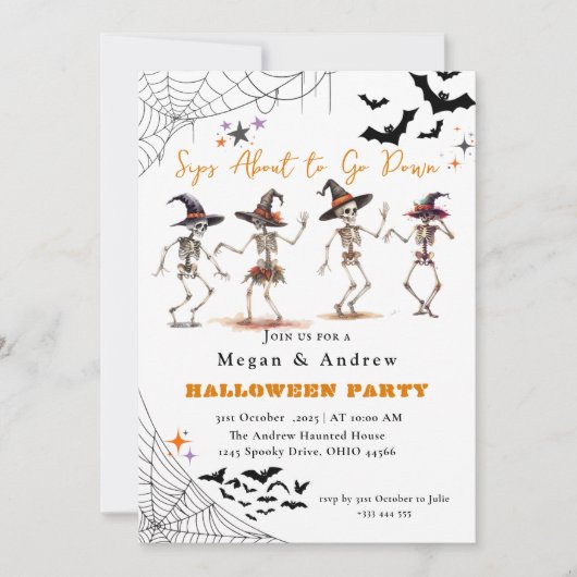 ハロウィーンの衣装パーティー 招待状 (正面)