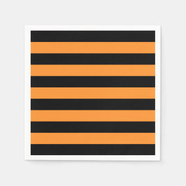 ハロウィーンの衣装パーティー。黒とオレンジのストライプ スタンダードカクテルナプキン