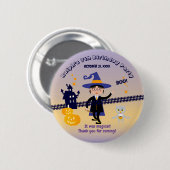 ハロウィーンの衣装ボーイのウィザード誕生日パーティー 缶バッジ (正面&裏面)