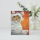 ハロウィーンの衣装ミイラのマウスの水彩画 ポストカード (スタンド正面)