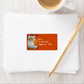 ハロウィーンの衣装ミイラのマウスの水彩画 ラベル (インサイチュ)