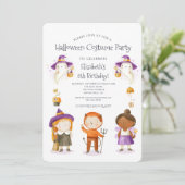 ハロウィーンの衣装子供の誕生日パーティー 招待状 (スタンド正面)