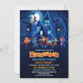 ハロウィーンの衣装子供の誕生日パーティー 招待状 (正面)