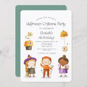 ハロウィーンの衣装子供の誕生日パーティー 招待状