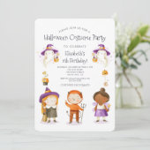 ハロウィーンの衣装子供の誕生日パーティー 招待状 (スタンド正面)