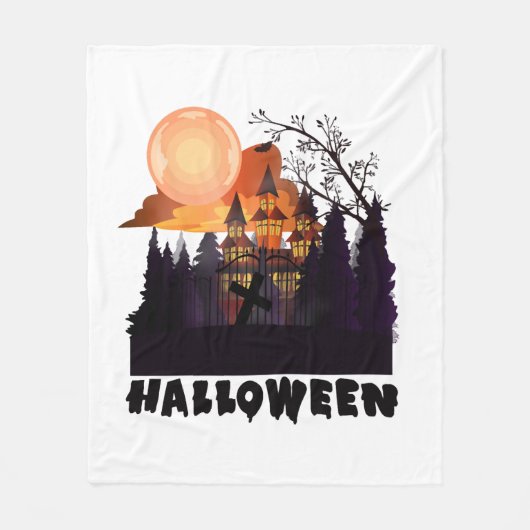 ハロウィーンの衣装 フリースブランケット (正面)
