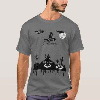 ハロウィーンの装飾トリートまたはトリックモンスター Tシャツ