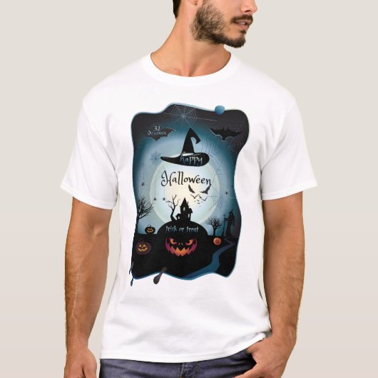 ハロウィーンの装飾トリートまたはトリックモンスター Tシャツ (正面)