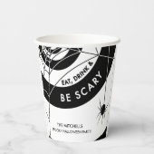 ハロウィーンの装飾  |ブラック&ホワイトペーパーカップPap 紙コップ (裏面)