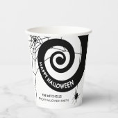 ハロウィーンの装飾  |ブラック&ホワイトペーパーカップPap 紙コップ (正面)