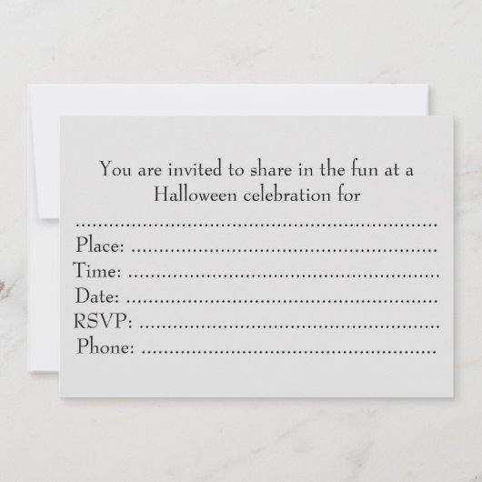 ハロウィーンの装飾 招待状 (裏面)