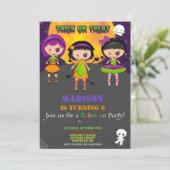 ハロウィーンの誕生日の招待キッズの衣装パーティー 招待状 (スタンド正面)